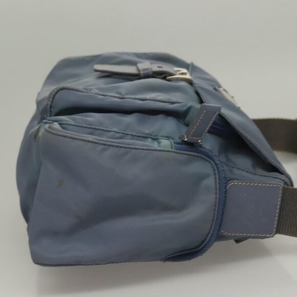 PRADA Shoulder Bag Nylon Blue Silver Auth - Picture 4 of 16